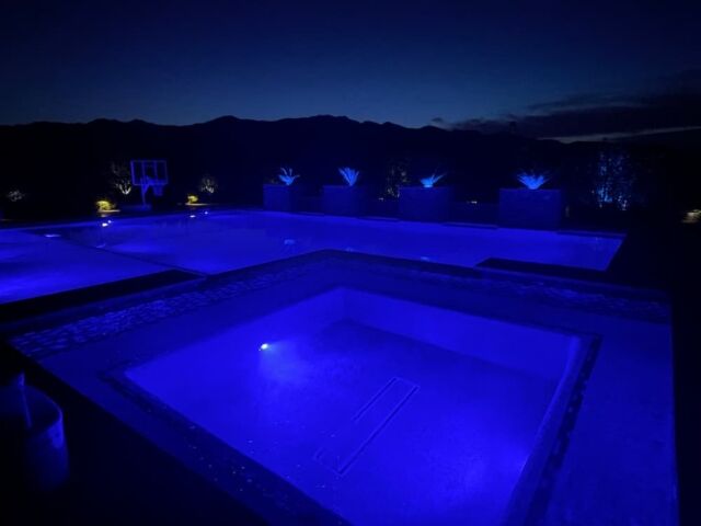 Beautiful-pool-with-blue lights-and-view Beautiful Pool with Blue Lights and View